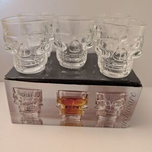 Circleware 5 Glass Skull Shot Glasses